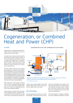Cogeneration, or Combined Heat and Power (CHP)