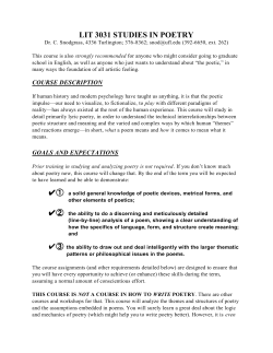 lit 3031 studies in poetry