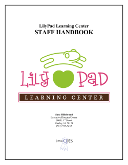 Staff Handbook - Lily Pad Learning Center