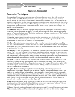 Power of Persuasion Persuasive Techniques