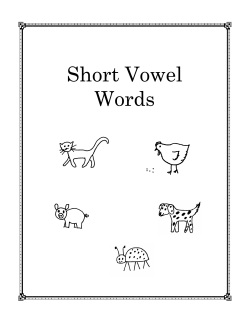 Short Vowel Words - Sound City Reading