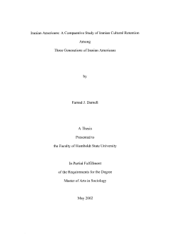 Iranian Americans: A Comparative Study of Iranian Cultural