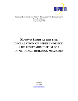 kosovo serbs after the declaration of independence: the