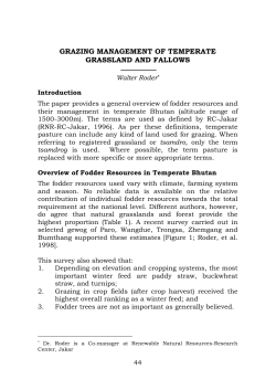 grazing management of temperate grassland and fallows