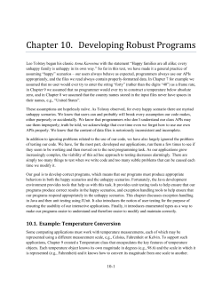 Chapter 10. Developing Robust Programs
