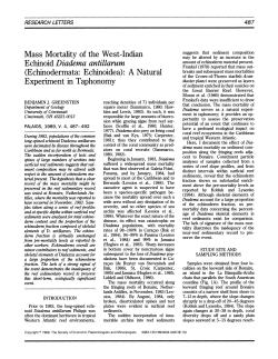Mass Mortality of the West-Indian Echinoid