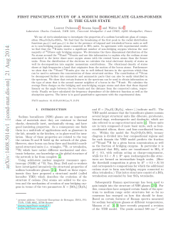 First principles study of a sodium borosilicate glass