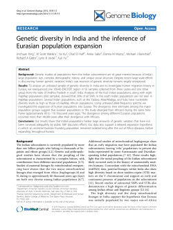 Genetic diversity in India and the inference of Eurasian population