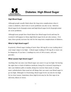 Diabetes: High Blood Sugar - Michigan Medicine
