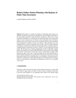 Robust Online Motion Planning with Regions of Finite Time Invariance