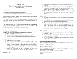 Lesson Two The Conversation of the Liturgy