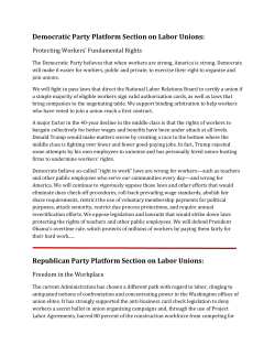 Democratic Party Platform Section on Labor Unions