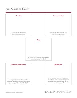 Five Clues to Talent handout