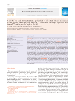 A study on anti dermatophytic potential of selected