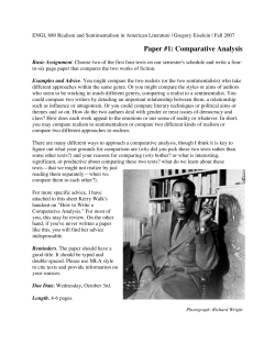 Paper #1: Comparative Analysis