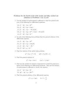 Material for Practice Class 5. (second order linear d.e. continued)