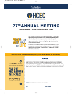 77th annual meeting - Houston County Electric Cooperative