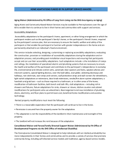 Home adaptations funded by pa support services waivers