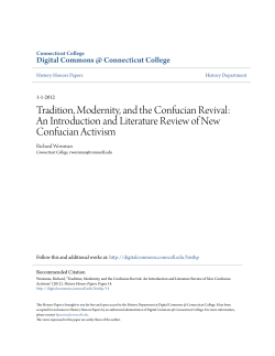 Tradition, Modernity, and the Confucian Revival