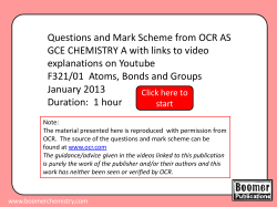 Questions and Mark Scheme from OCR AS GCE
