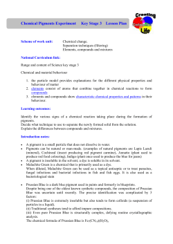 Chemical Pigments Experiment Key Stage 3 Lesson Plan