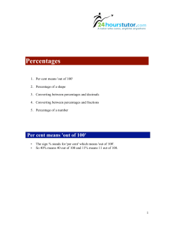 Percentages - 24HoursTutor.com