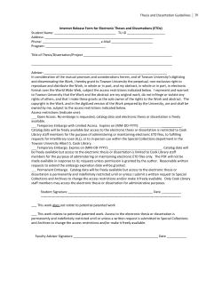 Thesis and Dissertation Guidelines