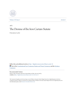 The Demise of the Iron Curtain Statute