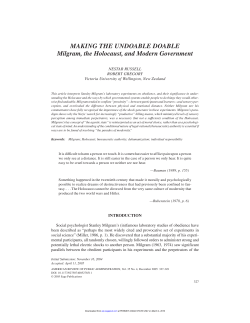 MAKING THE UNDOABLE DOABLE Milgram, the