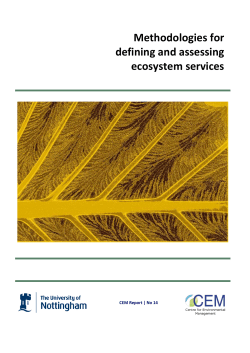 Methodologies for defining and assessing ecosystem services