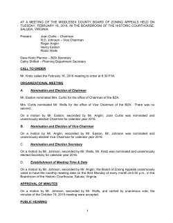 Middlesex County Board of Zoning Appeals