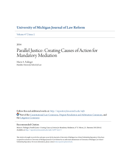 Parallel Justice: Creating Causes of Action for Mandatory Mediation