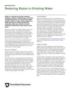 Reducing Radon in Drinking Water