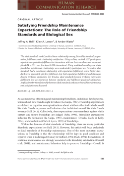 Satisfying Friendship Maintenance Expectations