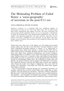 The Misleading Problem of Failed States: a `socio