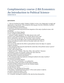 An Introduction to Political Science