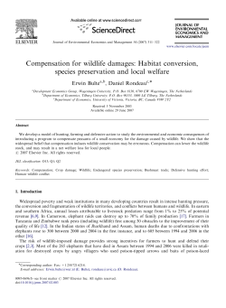 Compensation for wildlife damages: Habitat conversion, species