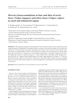 Mercury bioaccumulation in hair and skin of arctic foxes (Vulpes