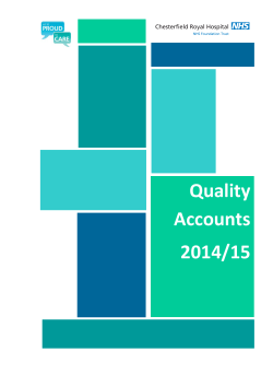 Quality Accounts 2014/15 - Chesterfield Royal Hospital