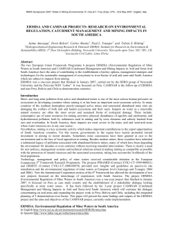 ermisa and caminar projects: research on environmental regulation