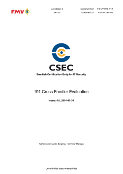 191 Cross Frontier Evaluation