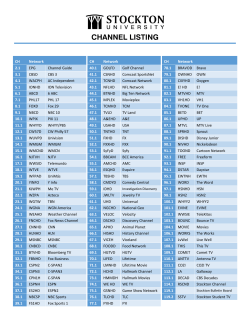 channel listing - Stockton University