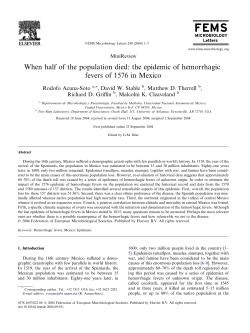 the epidemic of hemorrhagic fevers of 1576 in Mexico