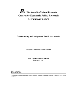 Appendix 1: Overcrowding and Health
