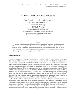 A Short Introduction to Boosting - School of Electrical Engineering