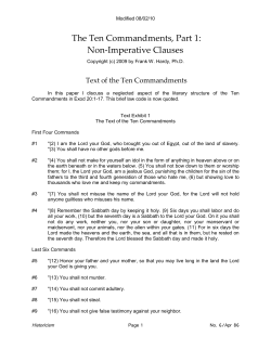 The Ten Commandments, Part 1: Non-Imperative