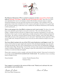 Purse Bash Cover Letter - Montour Elementary PTA