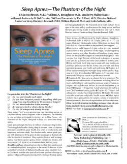 Sleep Apnea&mdash;The Phantom of the Night