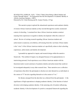 i don`t think about being a black student and going