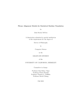 Phrase Alignment Models for Statistical Machine Translation by